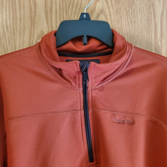 Timberland 1/4 zip knit pullover red orange polyester size XXL - Picture 3 of 10